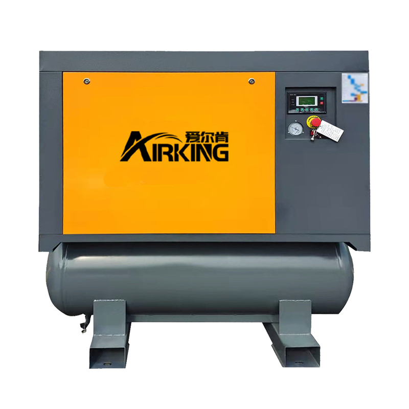 10HP 8Bar AIRKING 3in1 ปั๊มลมแบบสกรูในตัวเครื่องทำแห้งพร้อมถังรับลม