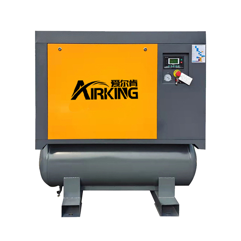 10HP 8Bar AIRKING 3in1 ปั๊มลมแบบสกรูในตัวเครื่องทำแห้งพร้อมถังรับลม